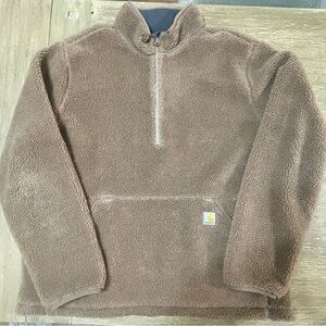 Carhartt Men's Brown Loose Fit Fleece Pullover - 2 Warmer Rating
